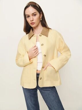 NWT reformation Lila linen jacket in Parmesan - size XS